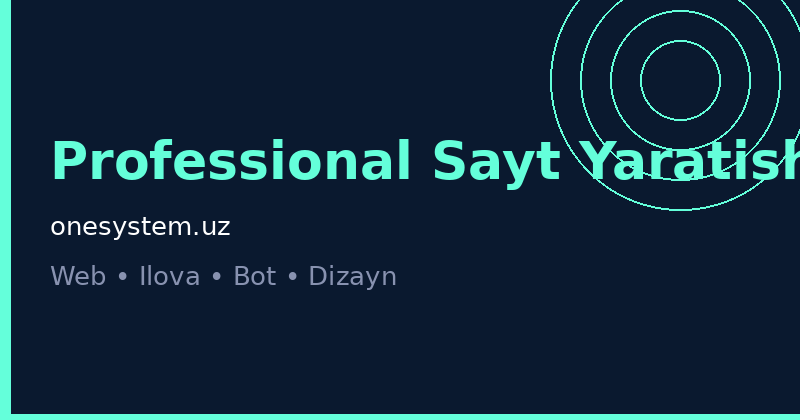 Sayt yaratish xizmati 2026 — professional veb-sayt va narxi | OneSystem