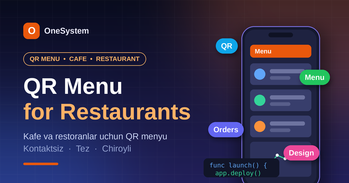 QR menyu yaratish — kafe va restoranlar uchun elektron menyu