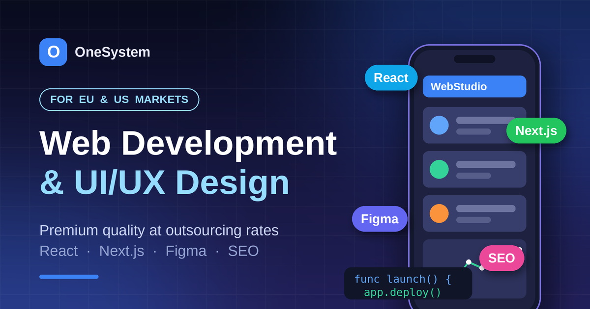 Yevropa va AQSh mijozlari uchun web development va UI/UX dizayn