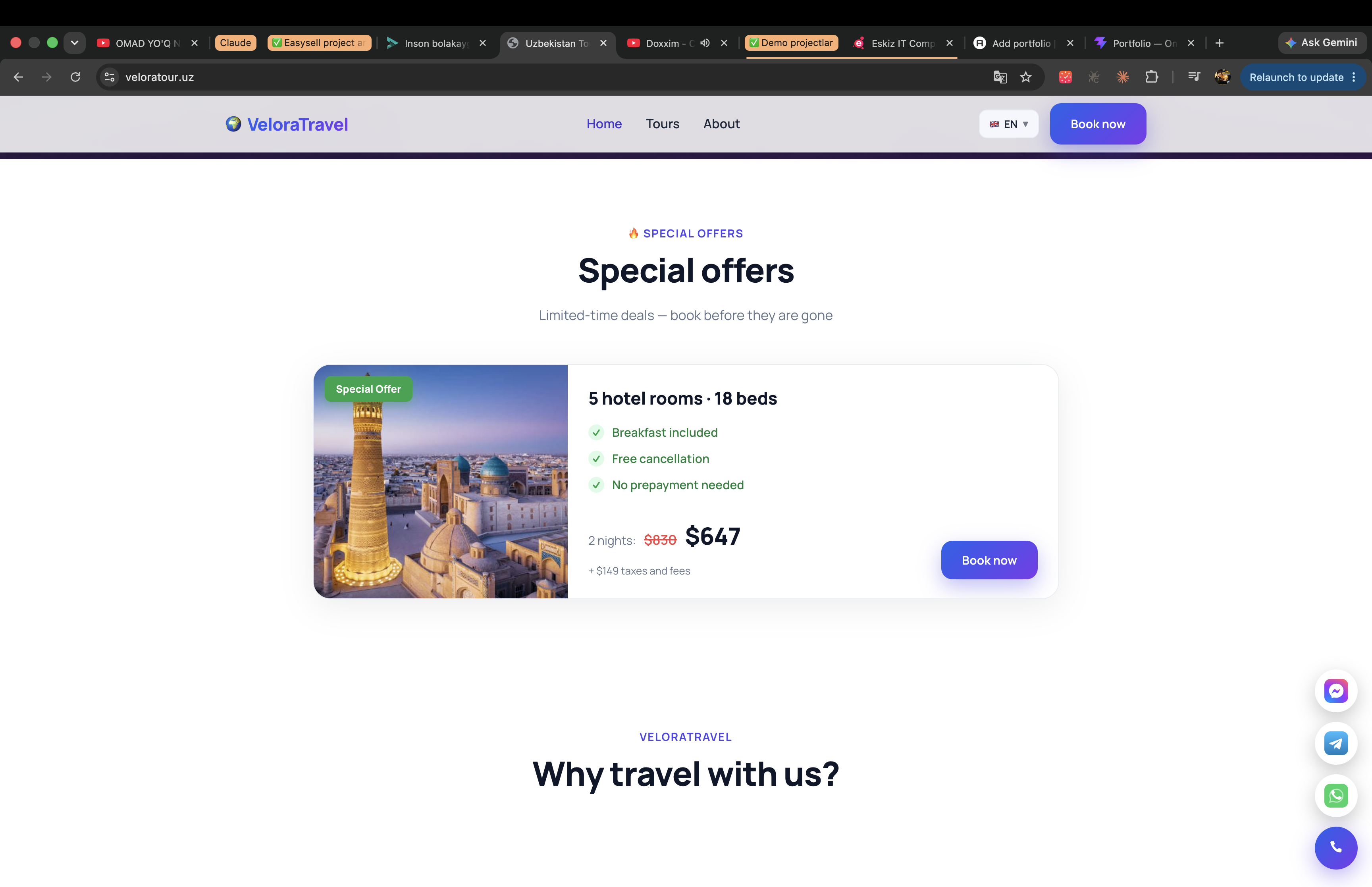 Triptonia — Inbound Tourism Website for Uzbekistan